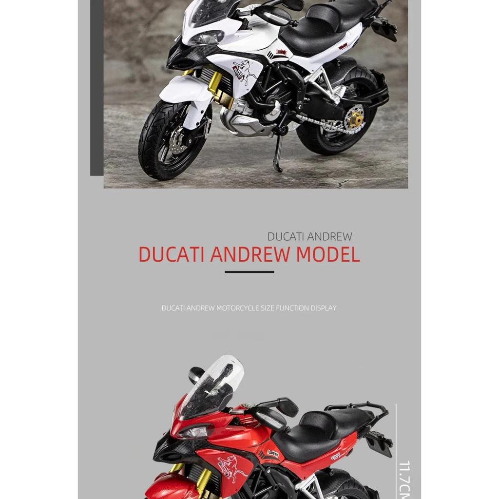 Ducati MTS Enduro Motorradmodell im Maßstab 1:12, Diecast-Spielzeugfahrzeug, Sammlerstück, Autobike, Stoßdämpfer, Offroad-Motorrad, Spielzeugauto, Geschenk