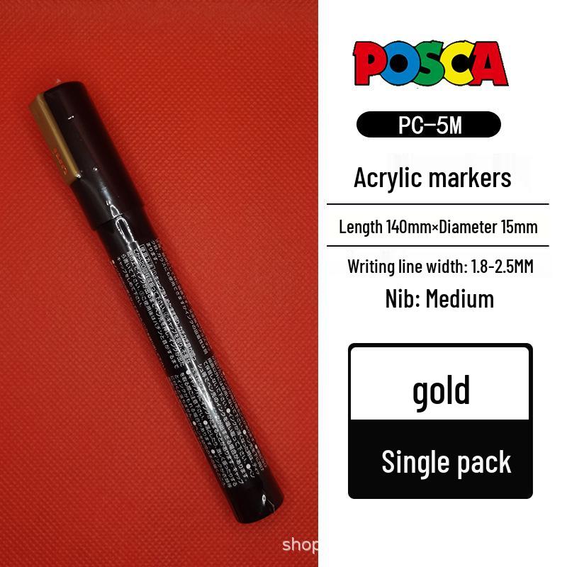 Mitsubishi POSCA PC-5M Wasserbasierter Poster- & Graffiti-Stift, Mittlere Spitze (1,8-2,5 mm), 17 Farben