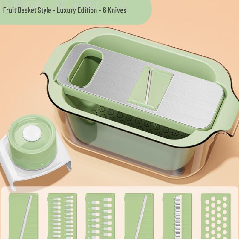 ZISIZ Deluxe 6-in-1 Vegetable Slicer and Shredder