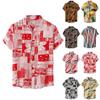 Herren Sommer Lässig Blumenmuster Design Hawaiianisches Kurzarm Strandurlaub Hemd
