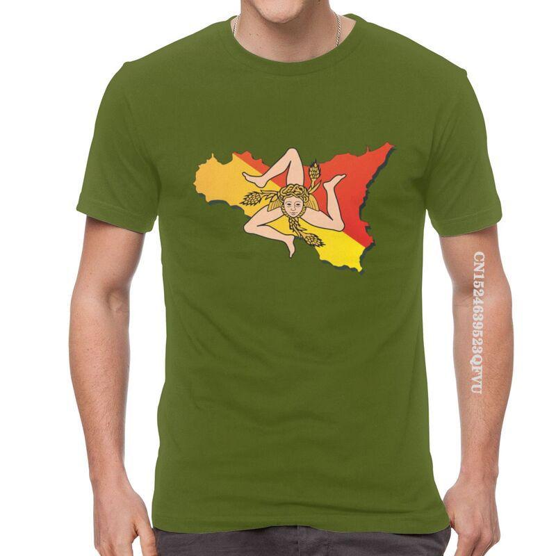 

Sicily Sicilia Flag Map Tshirt Men Fashion Tees Top Oversized T Shirts Italian Sicilian Pride Tshirts Men EMO Men Clothes 4XL