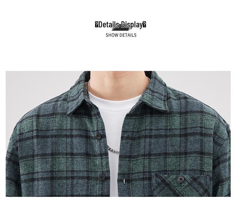 Z974 Retro Japanese Men's Loose Plaid Shirt - Spring/Summer Casual Work Jacket