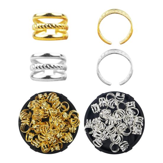 100 Stuks Dreadlock Haaraccessoires, Open Ontwerp Metalen Holle Twist Haarringen, Lichtgewicht Vlechten Haar Manchetten, Niet-doorboorde Oor Manchetten