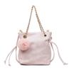 Small bag women's new soft shoulder bag fashionable drawstring chain oblique span bag casual retro mobile phone bag