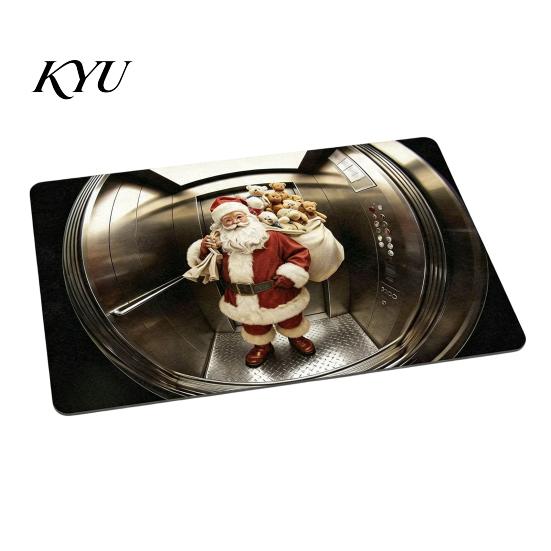 Winter Snowman Welcome Rug 3D Christmas Entrance Rug, Santa Claus Floor Mat, Non-slip Non Slip Washable Door Mat Festive for Front Bathroom