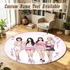 Round Rug Custom Nameaespa Pattern Non Slip Carpet Home Floor Decor