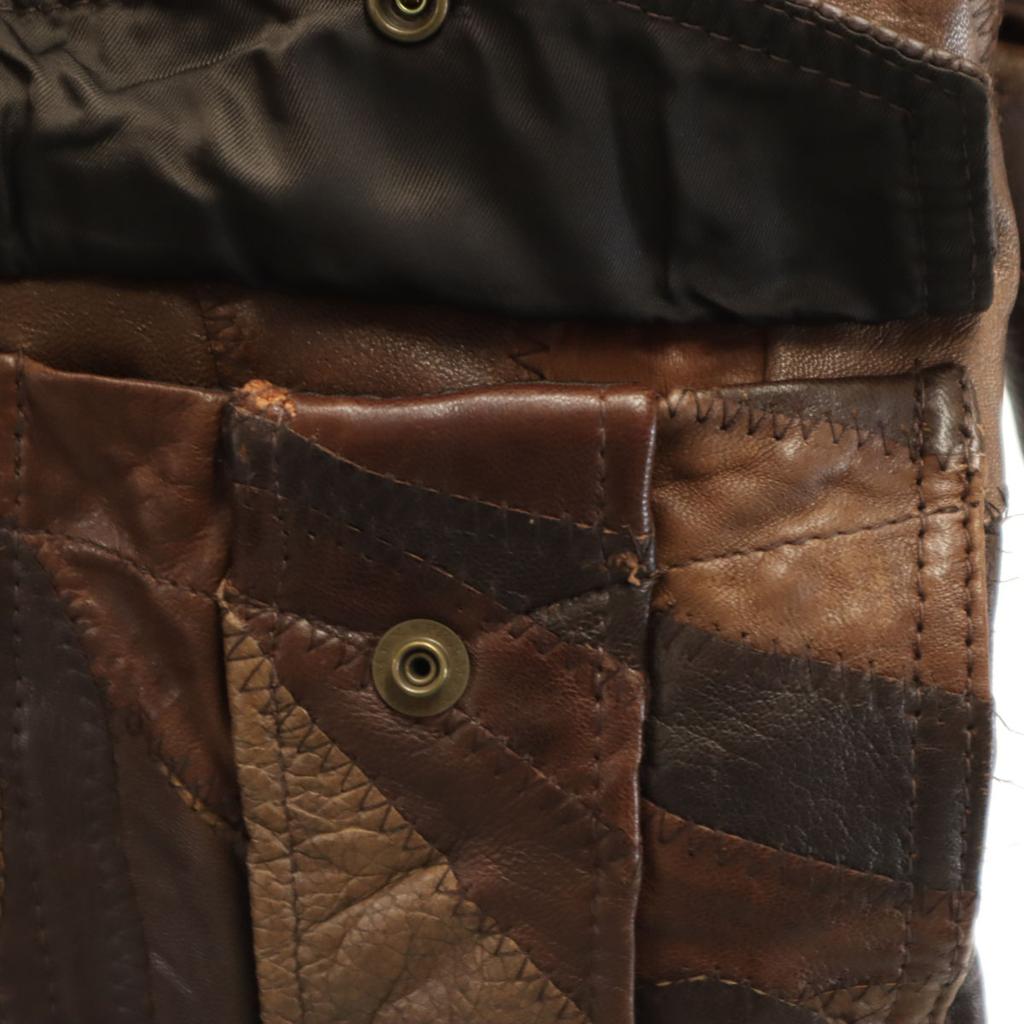 HYSTERIC LEATHER Mouton Collar Patchwork Leather Jacket Hysteric Glamor Women Used