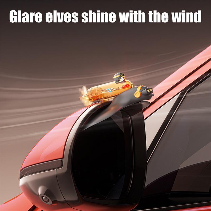 Auto Spiegel Dekoratives Licht Pinguin Pilot Nachtatmung Regenschutz