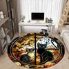 1pc Cat Autumn Office Round Area Rug, Indoor Mat Suitable ForOffice, Under Office Chairs Bedroom Living Room Home Decor, Room Deco  D032