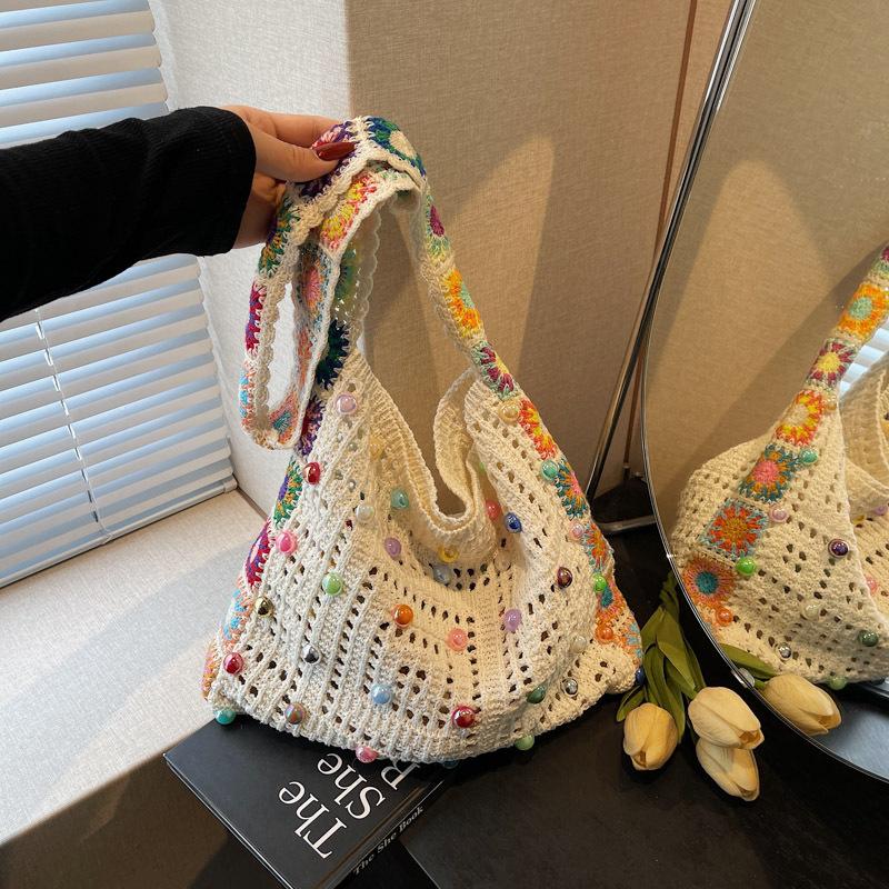 

Литературная вязаная сумка женская новая ленивый ветер сумка-тоут под мышкой летняя большая вместимость плетеная сумка