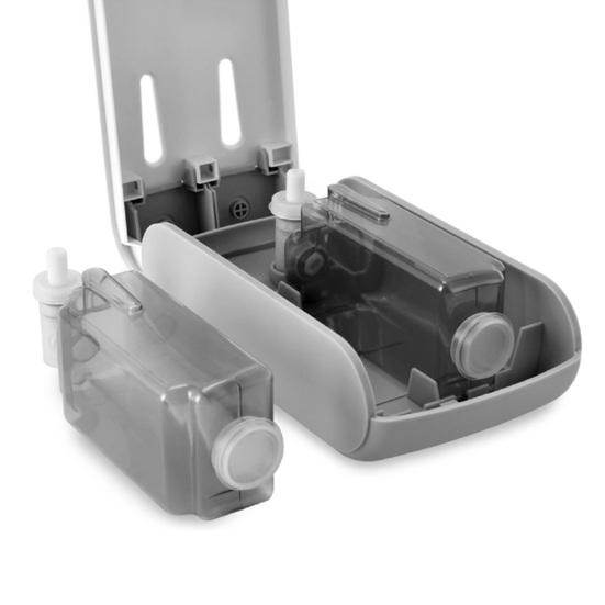 Soap Dispenser 400ml*2 Dual Compartment Large Capacity Inner Liner Easy Refill Visual Design Soap Dispenser