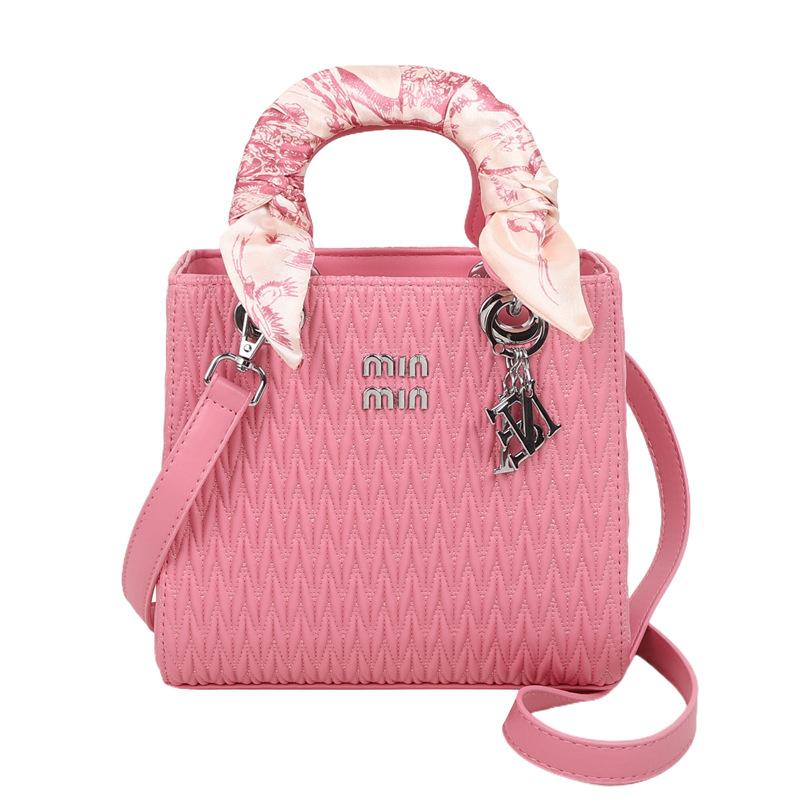 

Премиальный плиссированный универсальный шелковый шарф сумка принцессы Дианы новая модная сумка женская сумка через плечо розовый