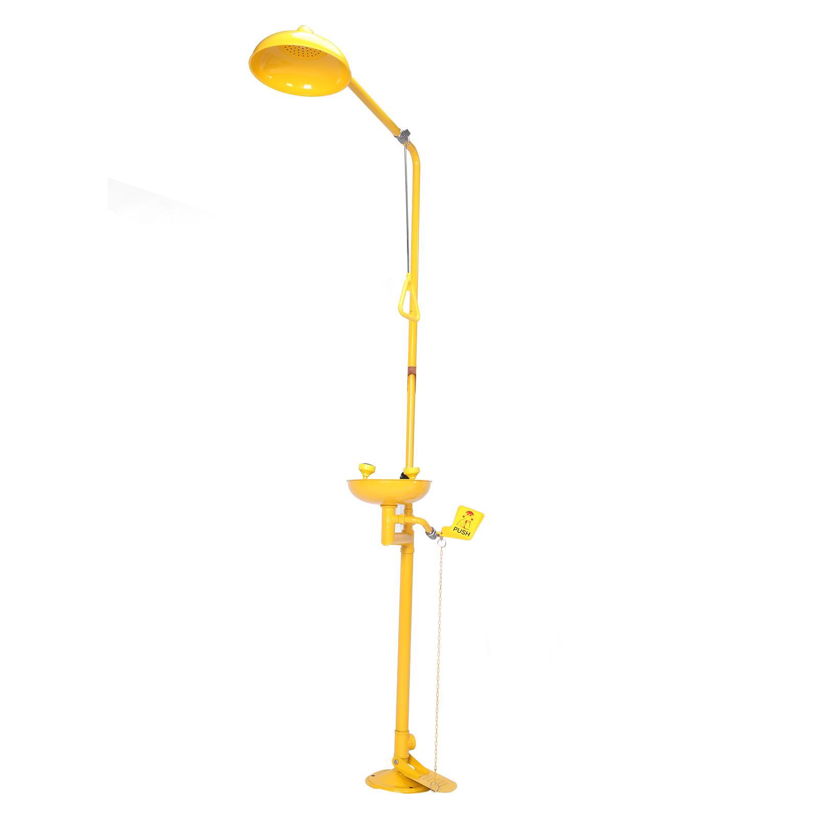 

Аварийное оборудование для промывки глаз и душа Резьба NPT Интегрированная система для промывки глаз и душа с аварийным знаком для использования в промышленной лаборатории жёлтый