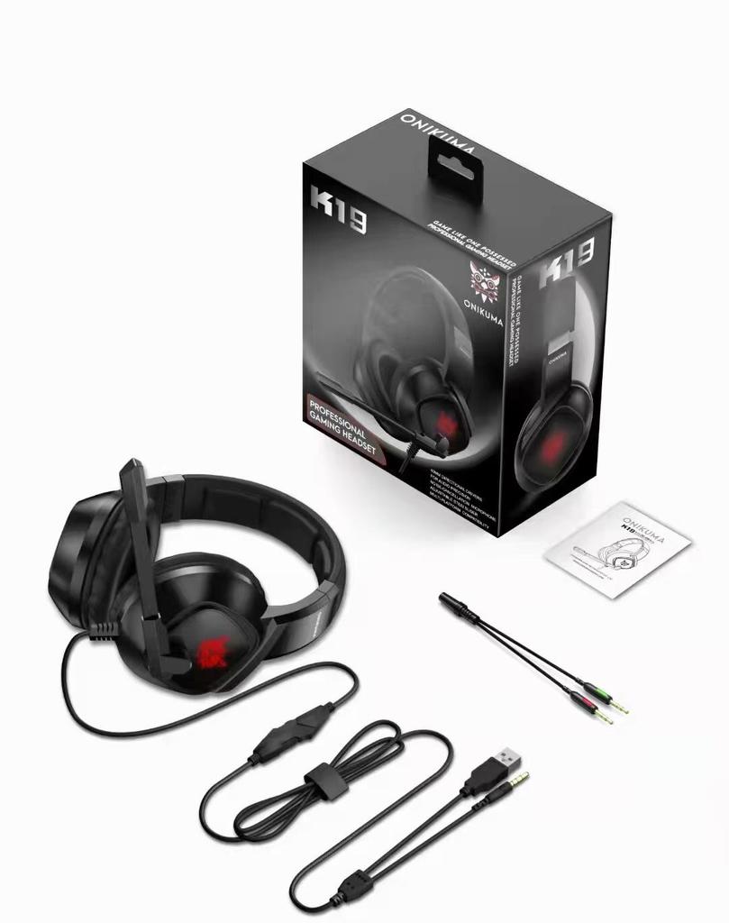 ONIKUMA K19 Wired Gaming Headset for PC and PS4