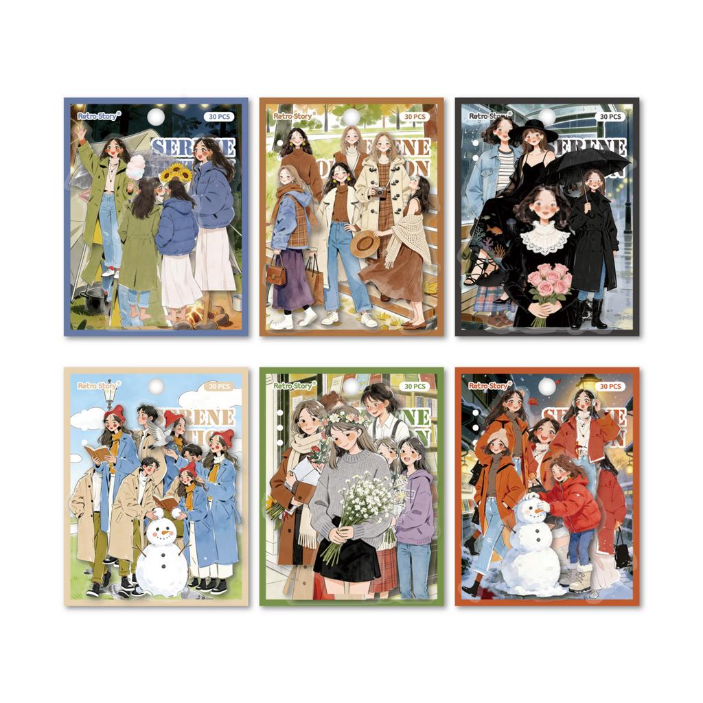 20pcs/pack Leisurely Collection Creative Aesthetics Fashion Figure PET Sticker DIY Diary Scrapbook Stationery Sticker