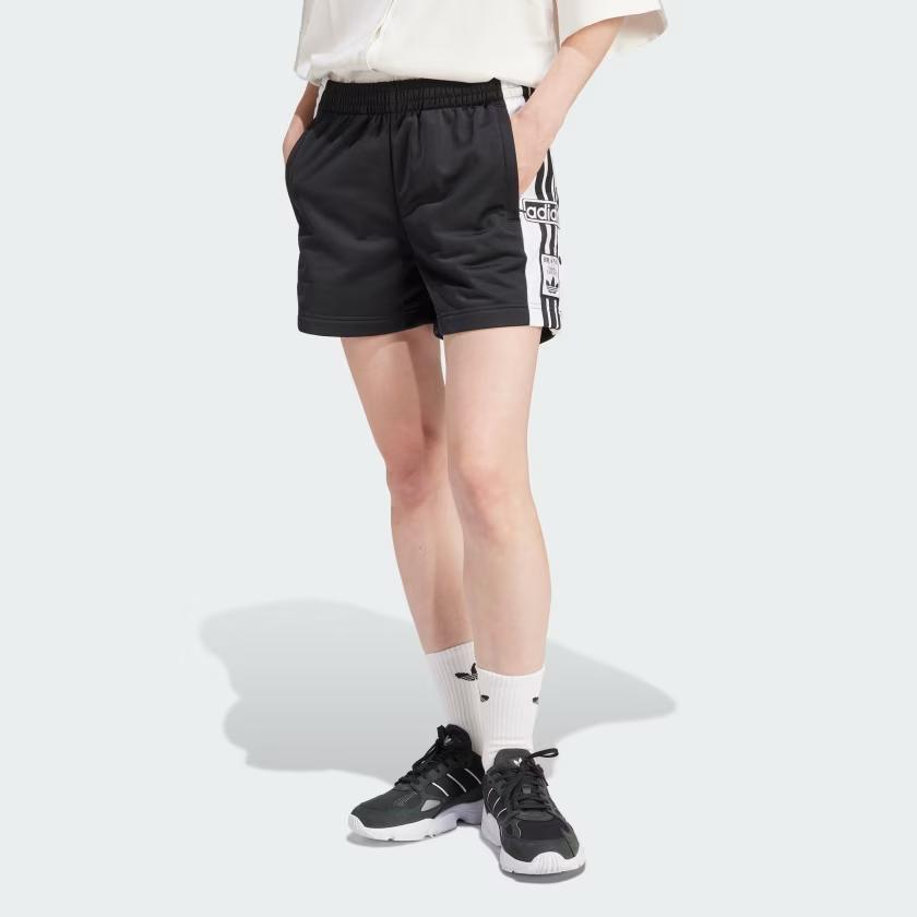 adidas Originals Damen Adibreak Seitliche Druckknöpfe Sportliche Freizeitshorts Schwarz IU2518