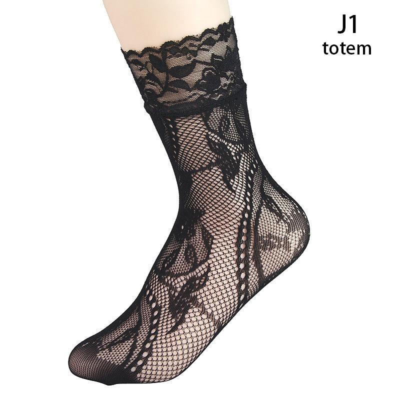 Black Socks Women Girls Ladies Soft Lace Short Ankle Socks Fishnet Stocking
