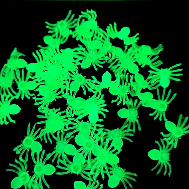 Mini Artificial Spider Web Halloween Decoration Scary Party Scene Props Luminous Spider Cotton Stretchy Cobweb Horror Home Decor