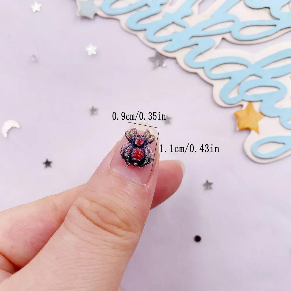 30 szt. Brokatowa żywica Kolorowe Kreskówkowe Pająki Nail Art Mini Figurki Flatback DIY Cyrkonie Scrapbook Biżuteria Akcesoria