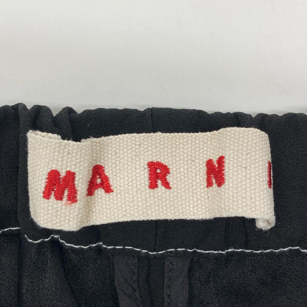 MARNI 20Stainless Steel Black Rayon Easy Pants Bottoms 42 blackUsed