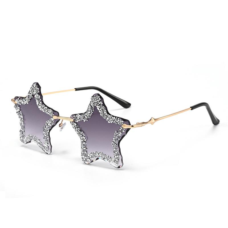 

JYL Star Shaped Sunglasses Women Colorful Diamond Party Halloween / 20002 20002-C1 квасолі чорного кольору