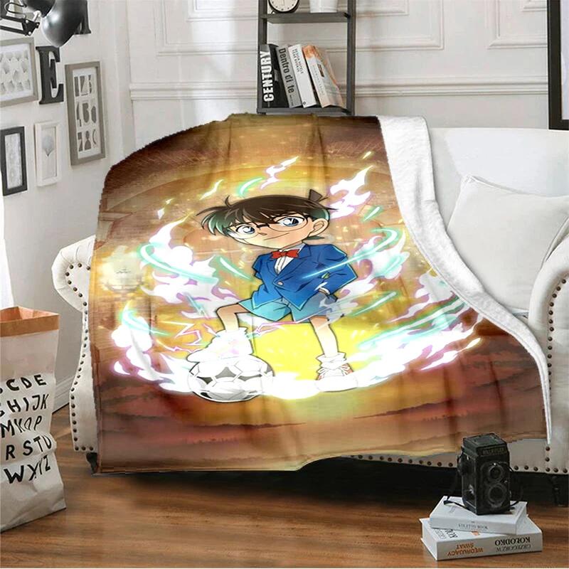 Cartoon Cartoon Detective Conan Printed Blanket, Fashionable Soft Warm Flannel Blanket, Bed Sofa Outdoor Travel Picnic Blanket