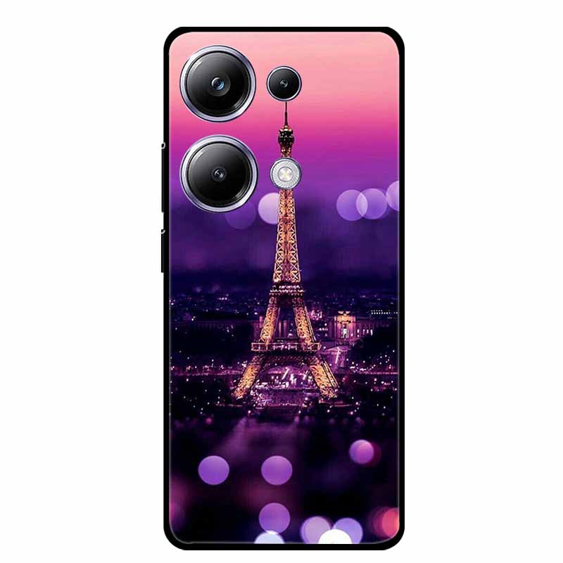 For Xiaomi Poco M6 Pro 4G Phone Case Cover Wolf Shockproof Black Silicone Soft Back Cover Cases For Poco M6 Pro Case M 6 M6Pro