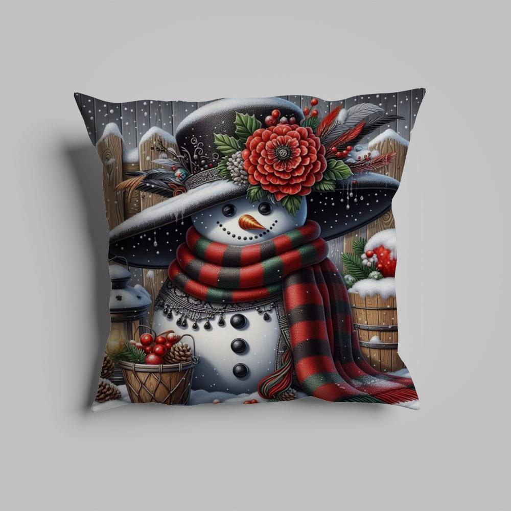 Pillow Case Luxurious Home Office, Sofa Decorative Multi Sized Car Seat Cushions, Pillowcases Retro Snowman Cute