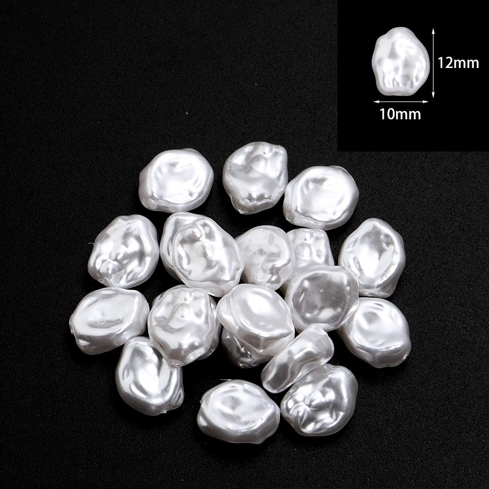 20pcs White ABS Imitation Pearl Beads Irregular Baroque Imitation Pearls Loose Spacer Beads For Jewelry Making DIY Accessories