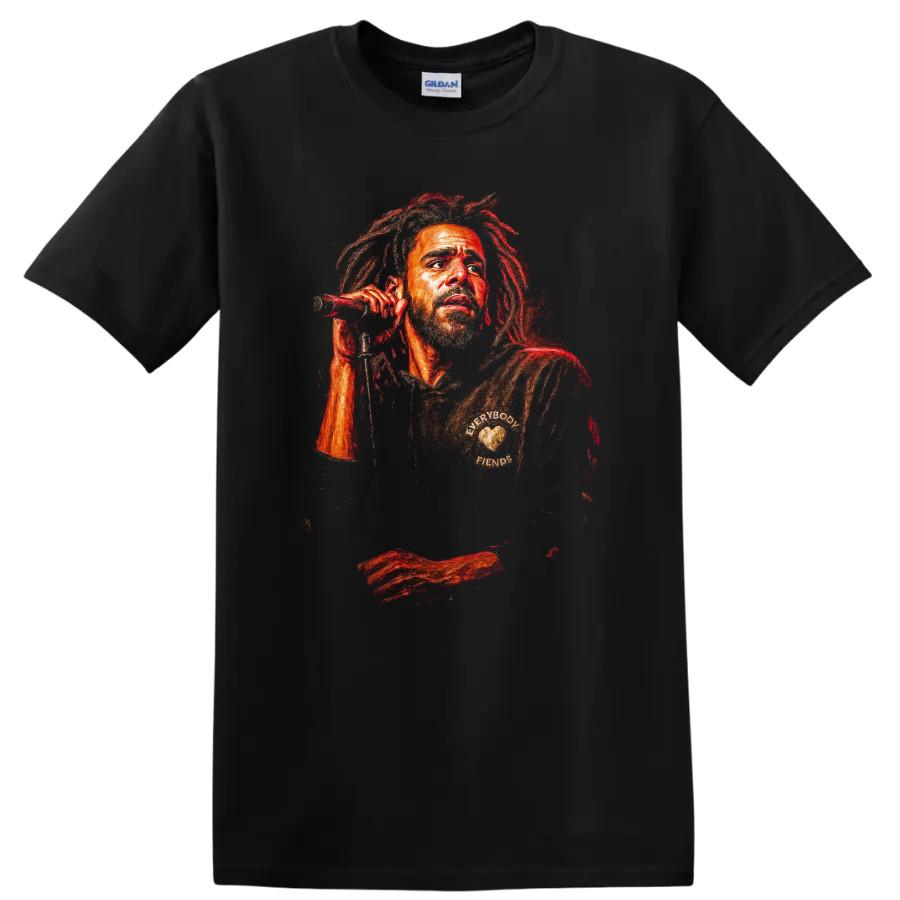 Bob Marley Reggae Stilisiertes Porträt Kunstwerk T-Shirt Musik Ikone Tee