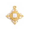 304 Stainless Steel Pendants Plated Blue Drop Flower Printed Charms For Diy Necklace Jewelry Making