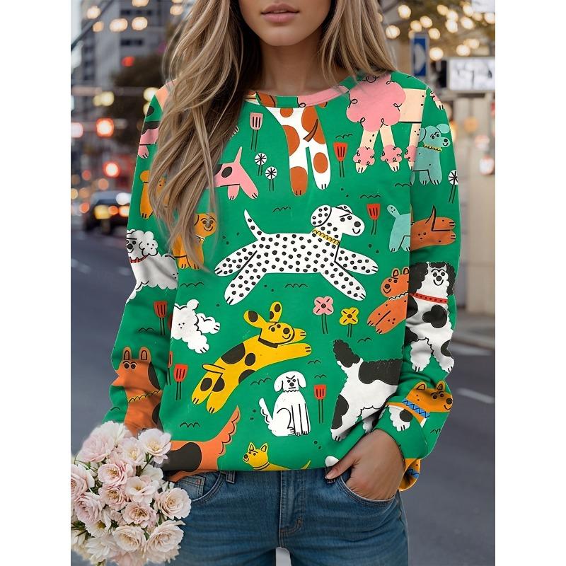 

Женские базовые свитшоты с графикой животных 2025 года, 3D-принты, с круглым вырезом, с длинным рукавом, женская одежда Y2K, уличная одежда, осенний пуловер 5XL