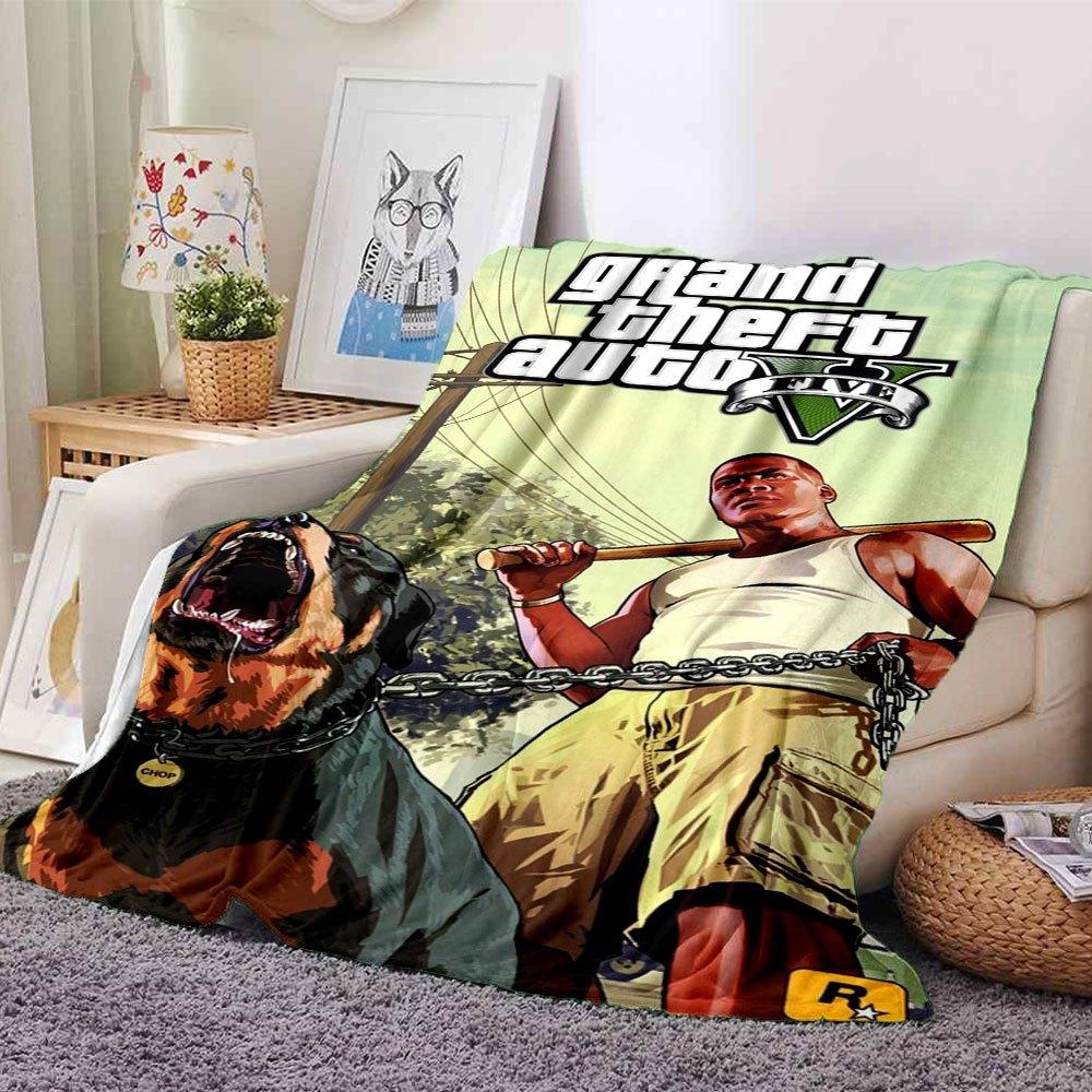 1pc Grand Theft Auto Soft Flannel Blanket with Designer Print A Cozy Blanket for All Seasons, Perfect for the Couch, Bed, Office