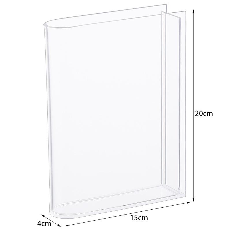 Acrylic Transparent Book-Shaped Flower Vase - Creative Desktop Ornament for Hydroponic Flower Arranging Transparent Photo Vase