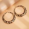 Exaggerated Spice Girl Style Leopard Print Big Earrings Earrings Design Sense Geometric Metal Circle Earrings Women