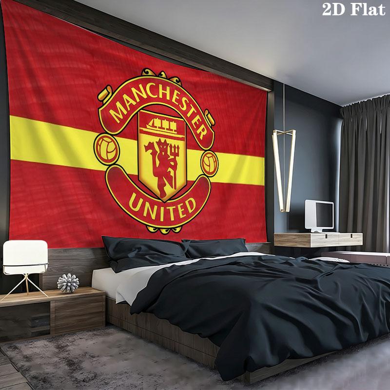 Man United Wall tapestry, aesthetic printed fabric blanket, suitable for bedroom, living room, and home decor.