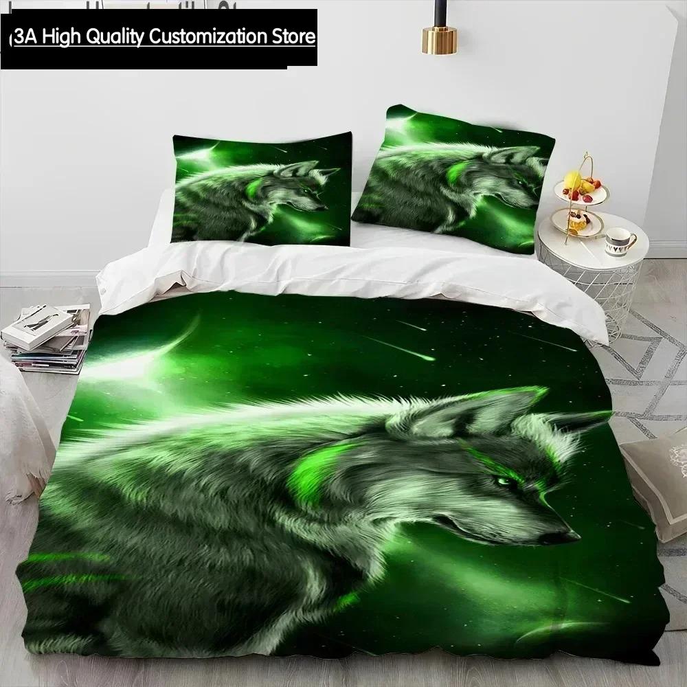 3D Print Tiger Leopard Wolf Animal Luxury Comforter Bedding SetDuvet Cover Bed Quilt Cover Pillowcase Queen Size Bedding Set