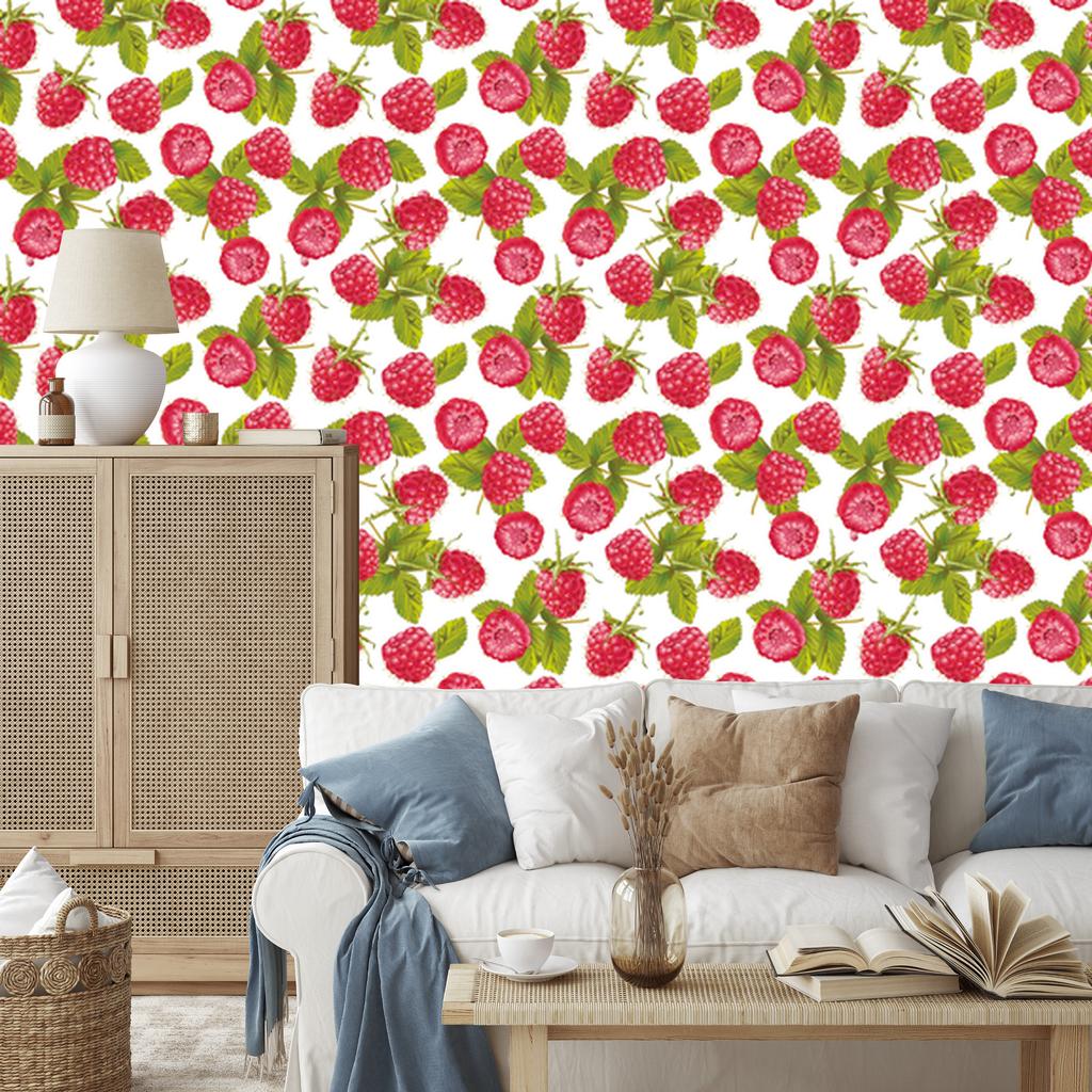Raspberry wallpaper for living room and bedroom 50x1000