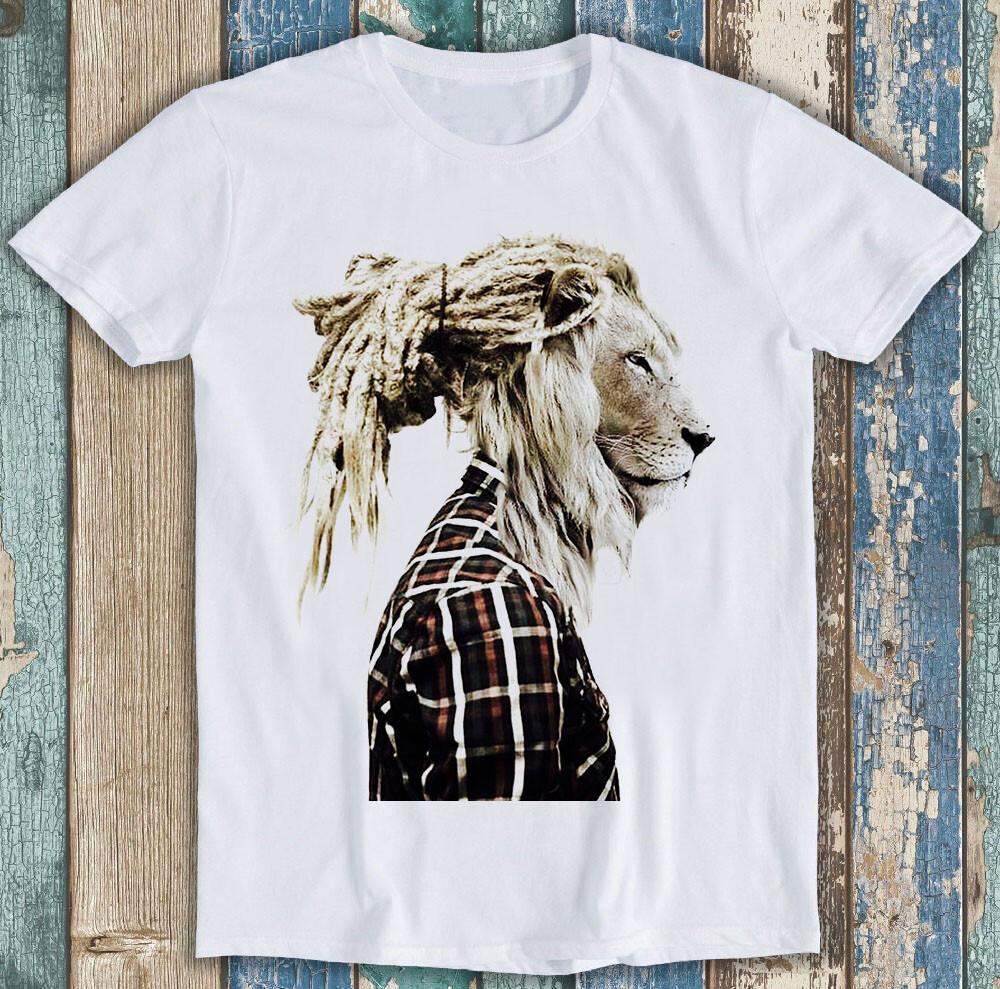 

Лев Раста Волосы Ямайская Шутка Бестселлер Смешной Подарок Футболка M1475 4XL