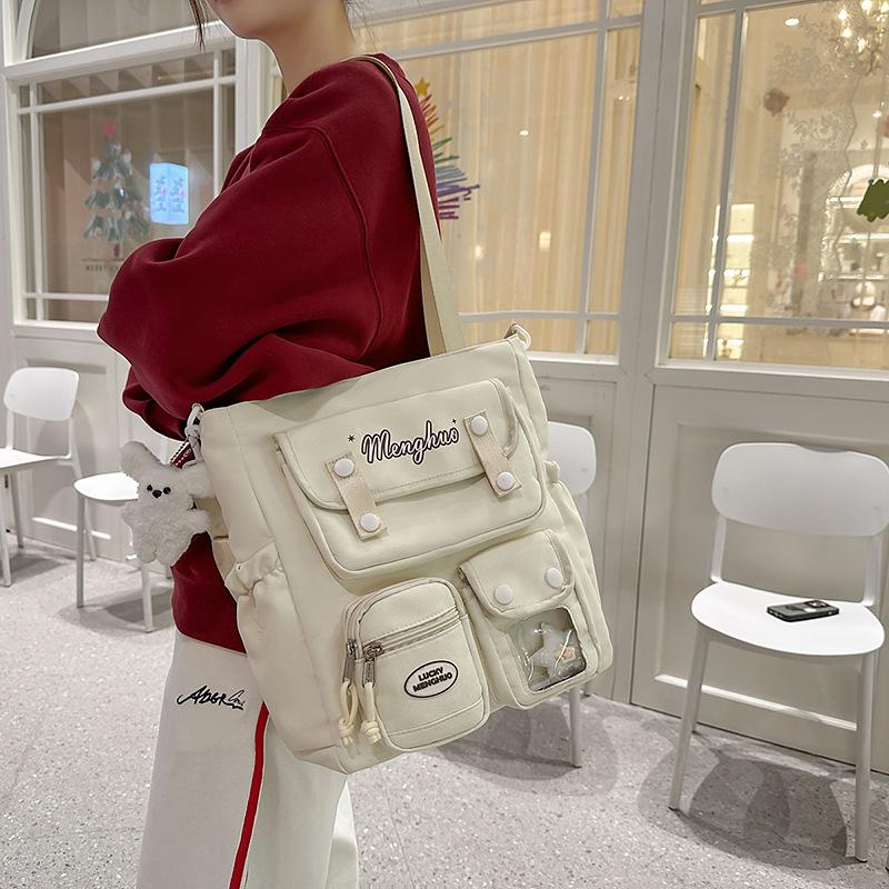Soft Girl Painbag, Fresh and Cute Schoolbag, School-style Tutorial Bag, Multi-layered Design Sense, Female Student Tutorial Backpack