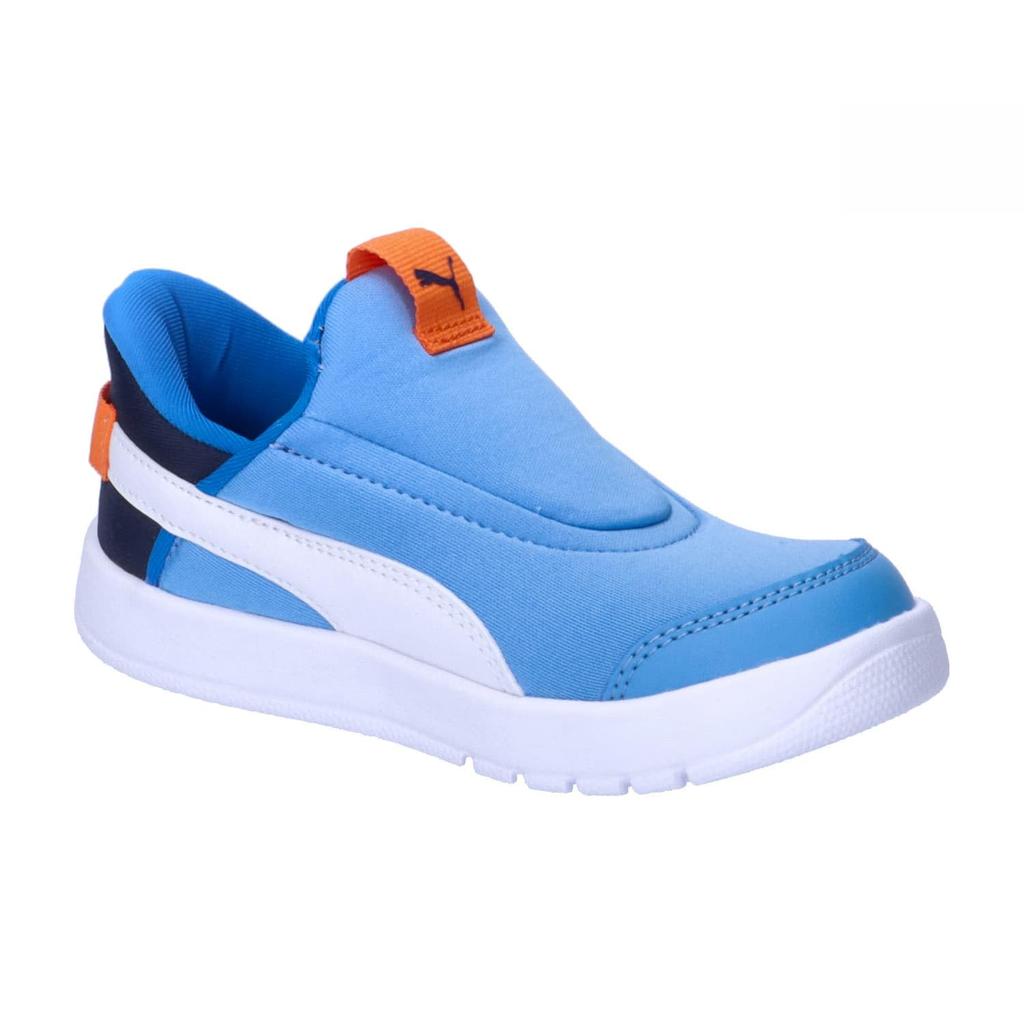PUMA Courtflex v3 EASE IN Infant Unisex 2024 Team Light Navy Size cm Sneakers, Fall/Winter Colorway, Blue/Puma White/Club (02), 14.0