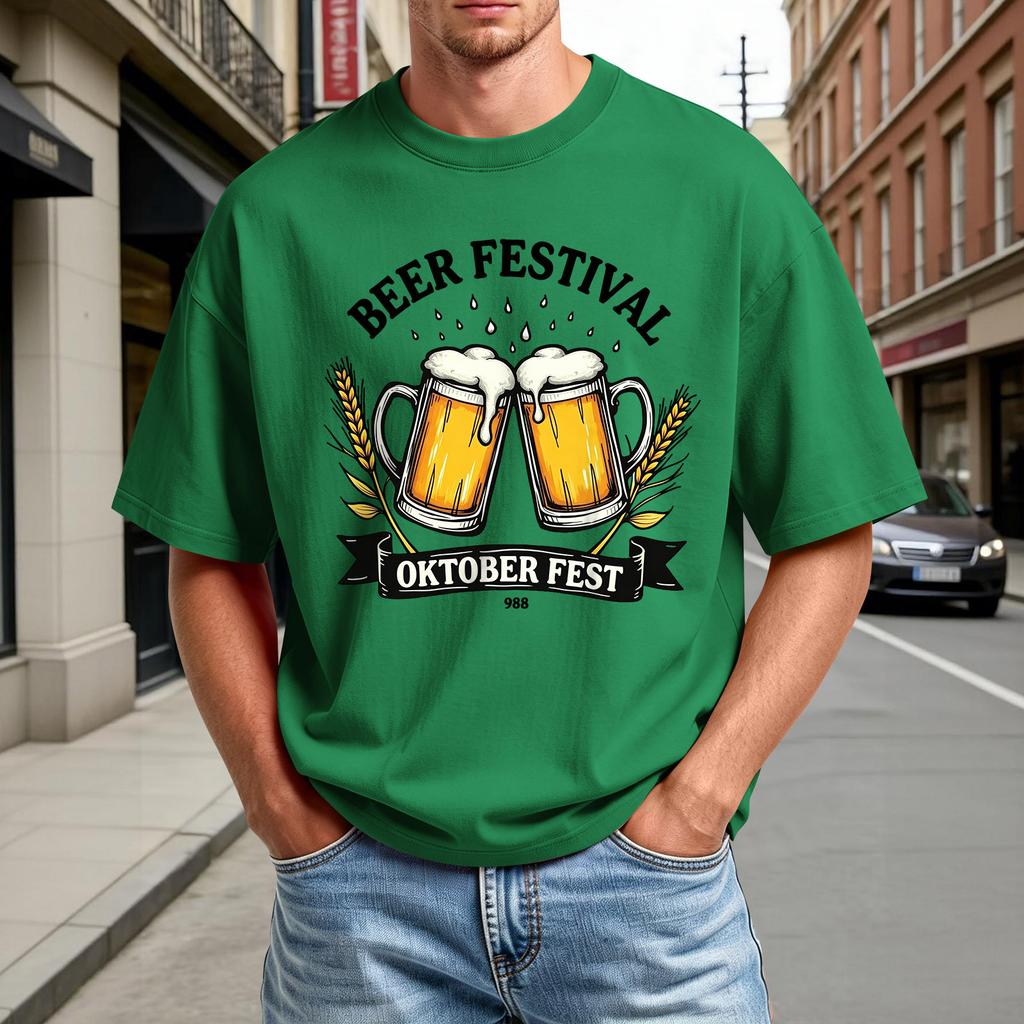 Men's Short Sleeve T Shirt Beer Festival Oktober Fest Graphic Tee Casual Comfortable Crew Neck Summer Top