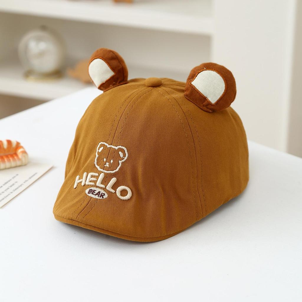 Chapeau de Soleil Bébé Ours Printemps/Été - Casquette Beret Mignonne Dessinée pour Bébés et Tout-Petits