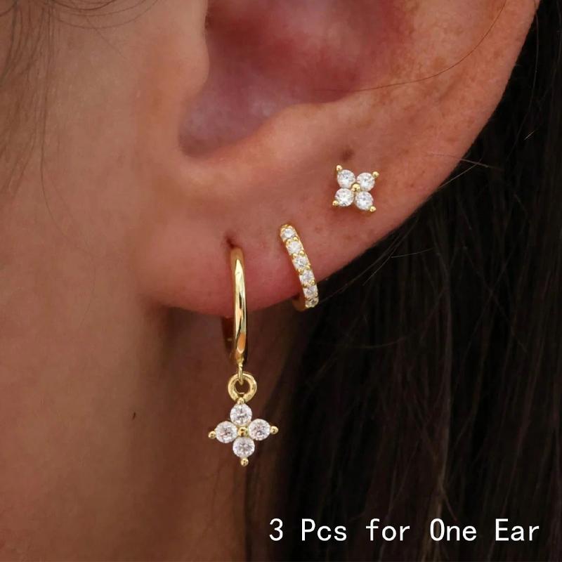 

6 шт. Розкішний набір сережок для жінок Модні геометричні підвіски Сережки-кільця Панк Унісекс Рок Пірсинг Ювелірні вироби