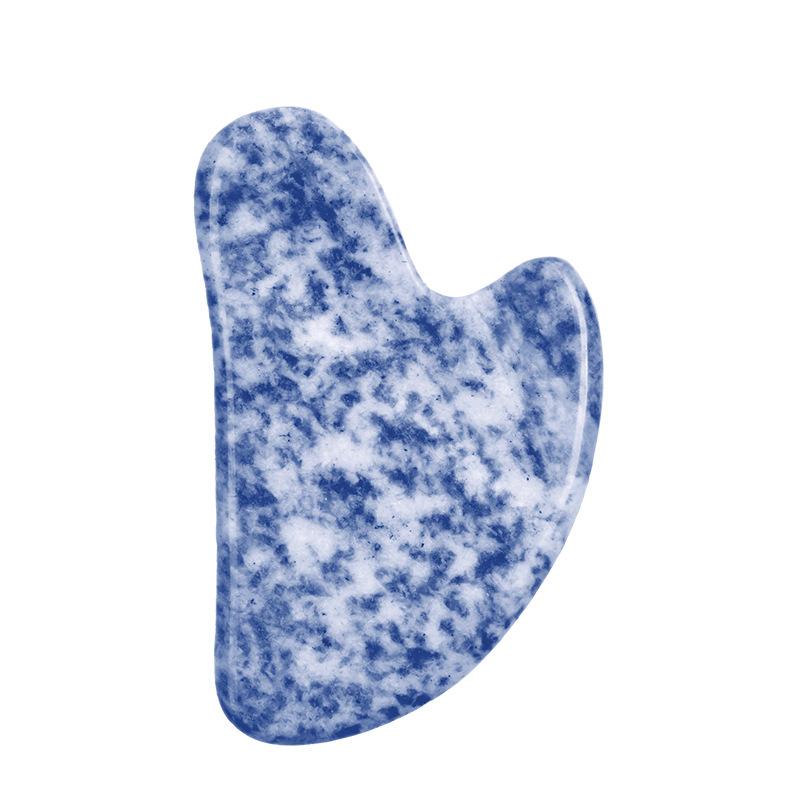 

Natural Blue White Dot Jade Stone Gua Sha Scraper Massager Facial Lifting Body Skin Care Massage Tools Gouache Guasha Massage