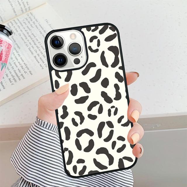 Black and White Leopard Texture Phone Case For iPhone 17 Air 16 15 14 plus 12 13 Pro max Shell Cover coque