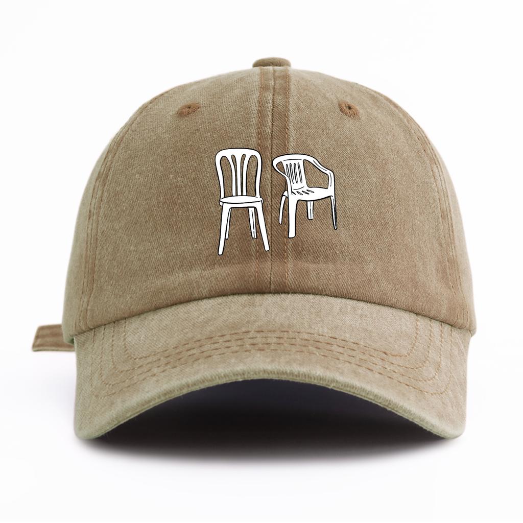 pc Chair Print Washed Baseball Cap for Adults Minimalist Retro Style Casual Soft Adjustable Dad Hat Perfect As Gift