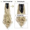 MISSQUEEN Synthetic Fiber Wavy Ponytail Ladies Clip-On Lengthened Long Ponytail Natural Curly Hair Extension Black Brown 22 Inches
