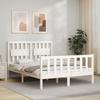 VidaXL Bed Frames with Headboard White Small Double Solid Wood 3192397