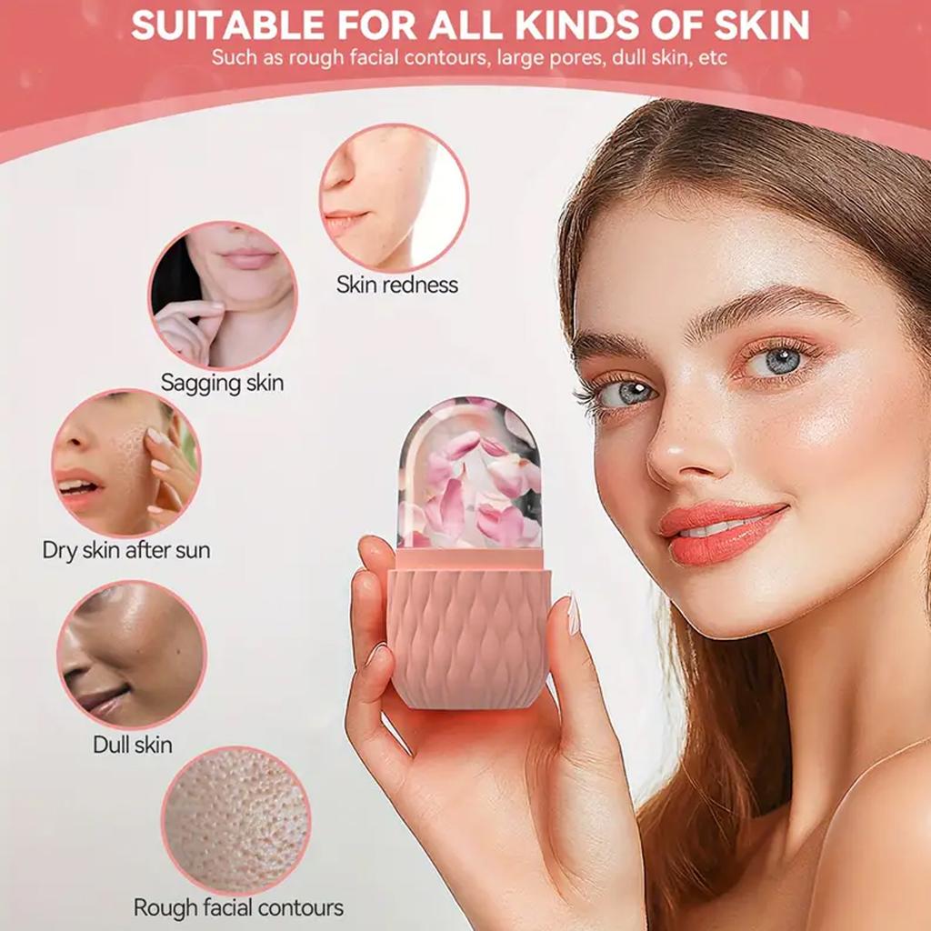 Ice Roller for Face & Eye Beauty Self Skin Care Tools Ice Holder Facial Cube Gua Sha Face Massage Ice Mold for Face Skin Tighten